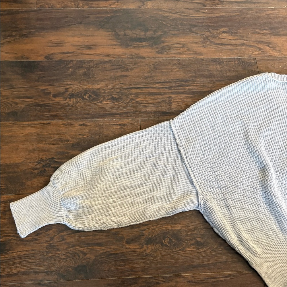 aerie Heather Gray Ribbed Knit Cropped Sweater Top - Picture 6 of 15